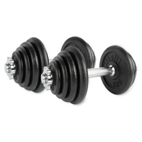 VIRTUFIT REGULOWANY ZESTAW HANTLI PRO - ZESTAW SZTANGI - ŻELIWO - 1 X 15 KG Virtufit