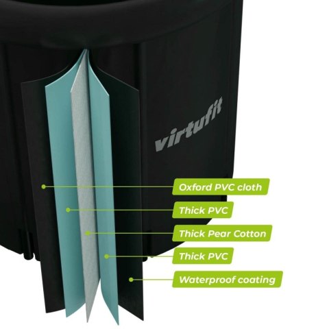 VIRTUFIT WANNA LODOWA XXL - 375 LITRÓW - ANTRACYT - Z AKCESORIAMI Virtufit