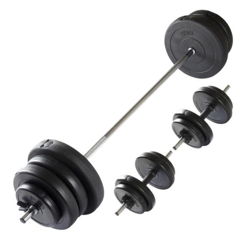 VIRTUFIT REGULOWANY ZESTAW SZTANGI - ZESTAW HANTLI - 60.5 KG - CZARNY Virtufit