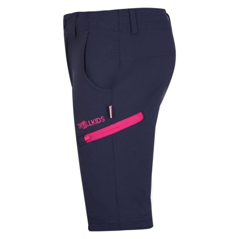 Spodnie zapinane na zamek dziecięce dla chłopca/dziewczynki Trollkids Kids Kjerag Zip-Off Pants navy/magenta (177-114) Trollkids