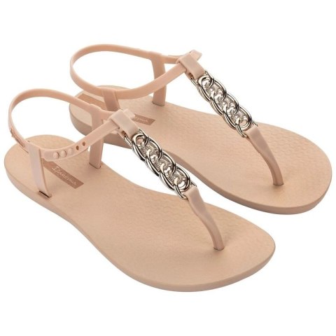 Ipanema Sandal Class sandały japonki damskie lekkie beżowe ze złotym