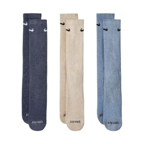 Skarpety Nike Everyday Plus Cushioned 3 pary ciemnoszare, beżowe, jasnoszare SX6888 901 Nike