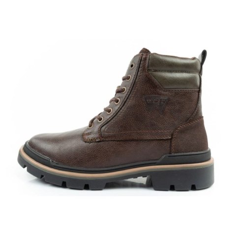 Wrangler Nevada buty męskie sztyblety trzewiki eleganckie modne ciemny brąz