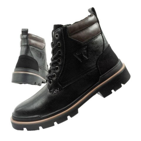 Wrangler Nevada buty męskie sztyblety trzewiki eleganckie modne sznurowane czarne