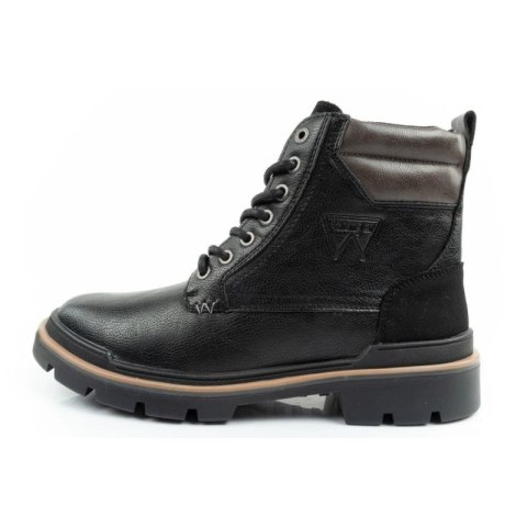 Wrangler Nevada buty męskie sztyblety trzewiki eleganckie modne sznurowane czarne