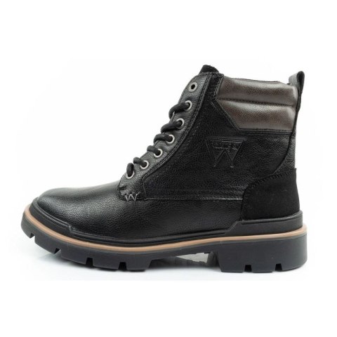 Wrangler Nevada buty męskie sztyblety trzewiki eleganckie modne sznurowane czarne