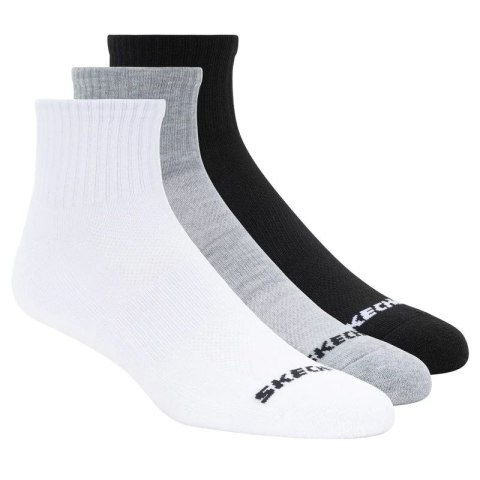 Skechers 3PPK Qtr Crew Socks S114235-BKWG Białe 43-46 Skechers