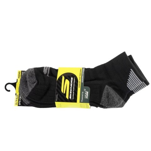 Skechers 3pk Mens 1/2 Terry Qtr Crew Socks S114662-HBLK Czarne 41-46 Skechers