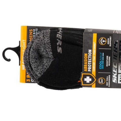 Skechers 3pk Mens Work Qtr Socks S115423-BLK Czarne 41-46 Skechers