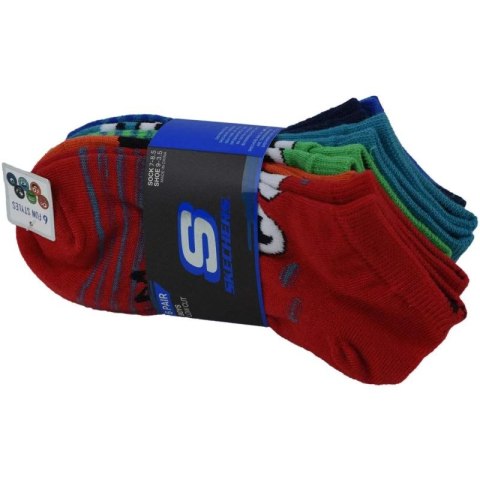 Skechers 6pk Boys Non Terry Low Cut Socks S115172-RDMT Wielokolorowe 31-34 Skechers