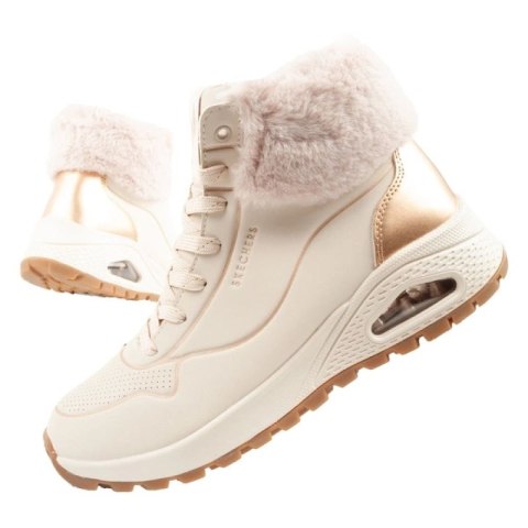 Skechers Uno Rugged buty sportowe damskie botki ocieplane zimowe beżowe Skechers