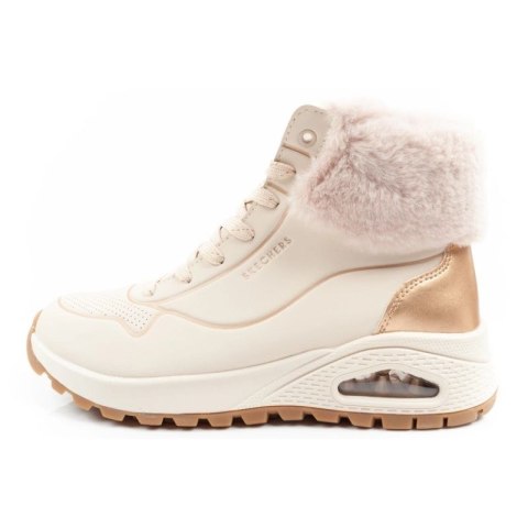 Skechers Uno Rugged buty sportowe damskie botki ocieplane zimowe beżowe Skechers