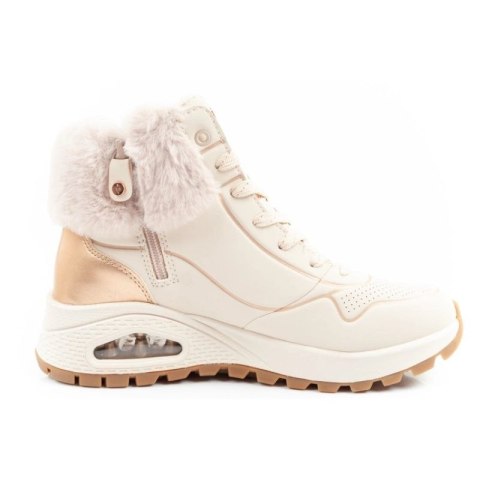 Skechers Uno Rugged buty sportowe damskie botki ocieplane zimowe beżowe Skechers