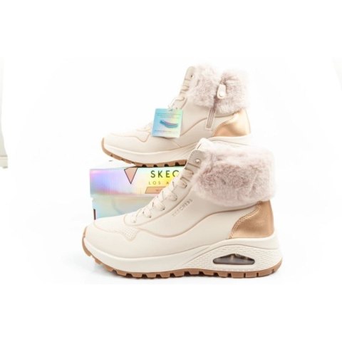 Skechers Uno Rugged buty sportowe damskie botki ocieplane zimowe beżowe Skechers