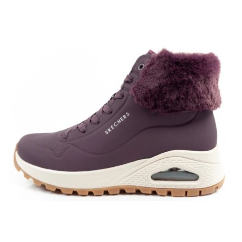 Skechers Uno Rugged buty sportowe damskie botki ocieplane zimowe fioletowe Skechers