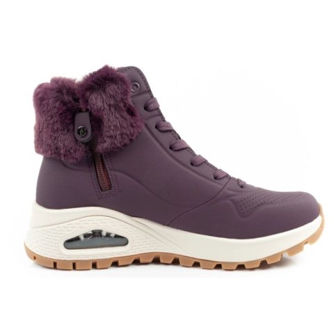 Skechers Uno Rugged buty sportowe damskie botki ocieplane zimowe fioletowe Skechers