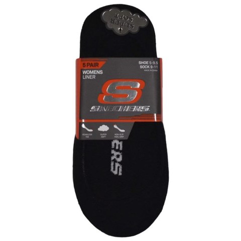 Skechers 5pk Womens Non Terry Socks S110703-BLK Czarne 36-40 Skechers