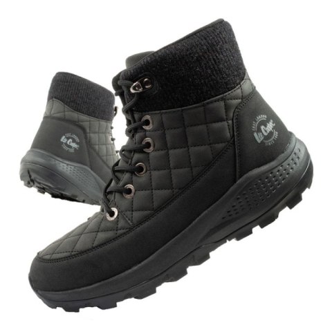 Lee Cooper buty sportowe damskie zimowe trekkingowe ocieplane czarne skóra ekologiczna