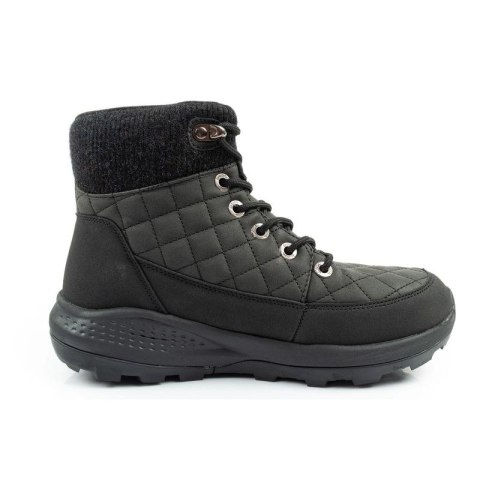 Lee Cooper buty sportowe damskie zimowe trekkingowe ocieplane czarne skóra ekologiczna