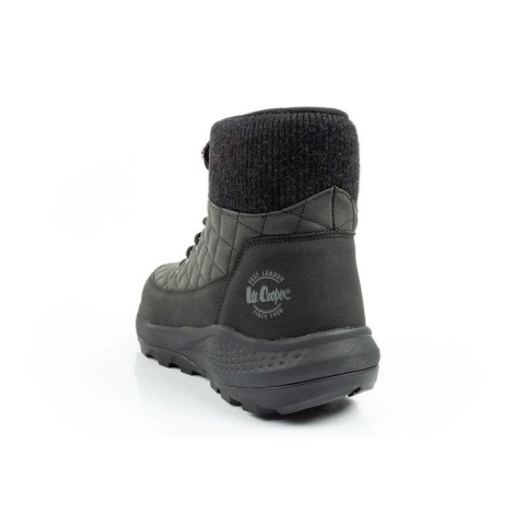 Lee Cooper buty sportowe damskie zimowe trekkingowe ocieplane czarne skóra ekologiczna