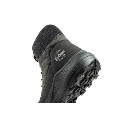 Lee Cooper buty sportowe damskie zimowe trekkingowe ocieplane czarne skóra ekologiczna