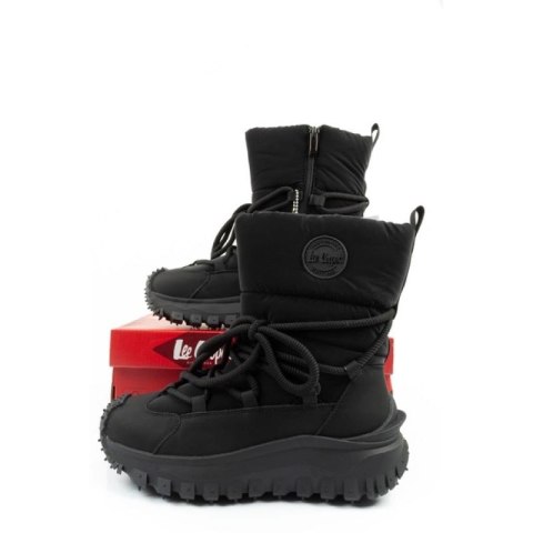 Lee Cooper buty sportowe damskie zimowe trekkingowe ocieplane czarne skóra naturalna