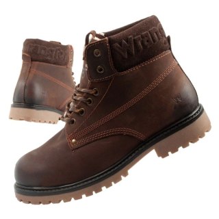Wrangler Arch buty męskie sztyblety trzewiki eleganckie skórzane ciemny brąz