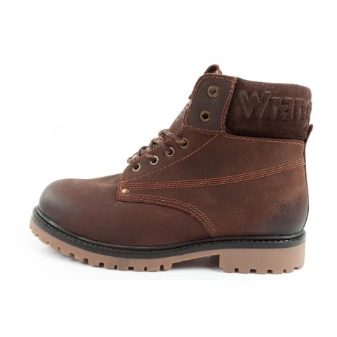 Wrangler Arch buty męskie sztyblety trzewiki eleganckie skórzane ciemny brąz