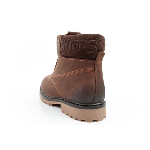 Wrangler Arch buty męskie sztyblety trzewiki eleganckie skórzane ciemny brąz