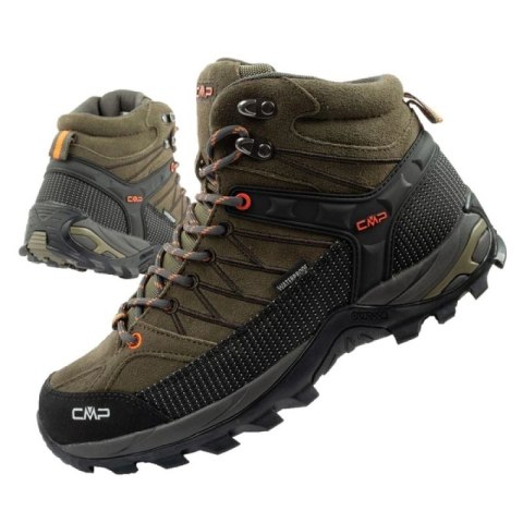 CMP Rigel buty męskie trekkingowe skóra trwałe wodoodporne za kostkę oliwkowe