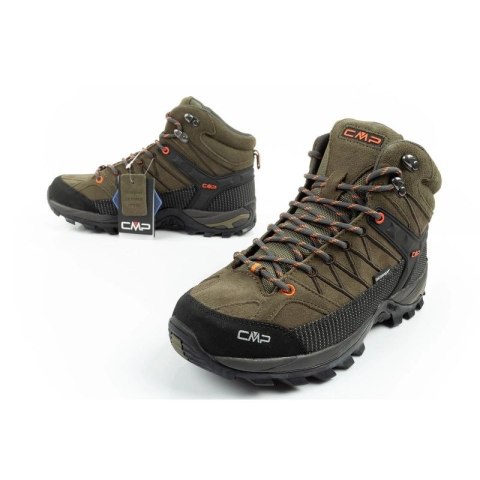 CMP Rigel buty męskie trekkingowe skóra trwałe wodoodporne za kostkę oliwkowe