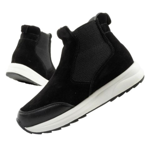 Scholl Beverly Bootie buty damskie botki za kostkę skórzane czarne