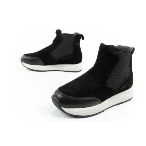 Scholl Beverly Bootie buty damskie botki za kostkę skórzane czarne