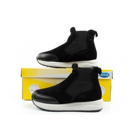 Scholl Beverly Bootie buty damskie botki za kostkę skórzane czarne