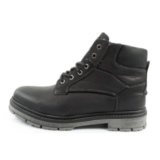 Wrangler Allan Mid buty męskie sztyblety trzewiki eleganckie skórzane czarne