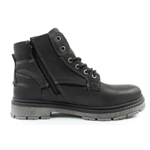 Wrangler Allan Mid buty męskie sztyblety trzewiki eleganckie skórzane czarne