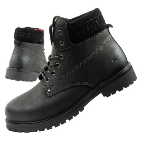 Wrangler Arch buty męskie sztyblety trzewiki eleganckie naturalna skóra czarne