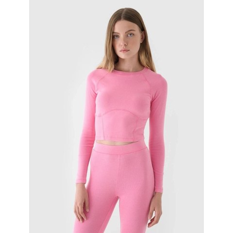 Longsleeve cropped gładki damski 4F 4FRAW24TLONF503-54S 4f