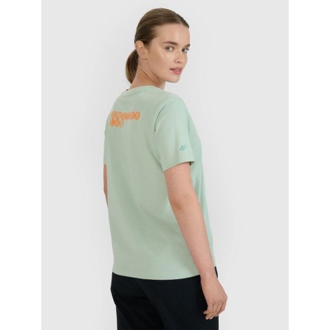 T-shirt oversize z nadrukiem damski 4F 4FWSS25TTSHF2238-47S 4f