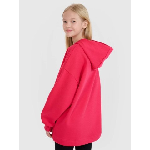 Bluza dziewczęca dresowa nierozpinana z kapturem 4F 4FJRSS25TSWSF2235-62S