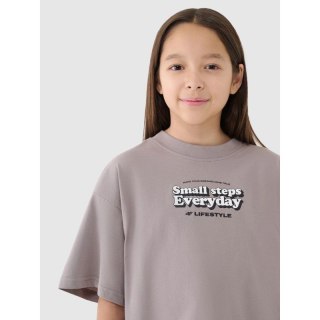 Crop top oversize z nadrukiem dziewczęcy 4F 4FJRSS25TTSHF2587-83S 4f
