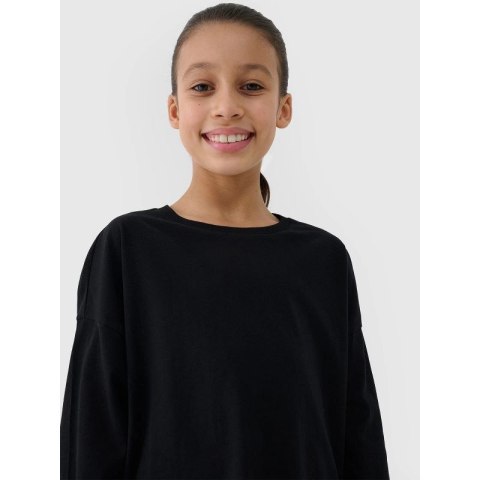 Longsleeve oversize gładki dziewczęcy 4F 4FJWSS25TLONF377-20S 4f