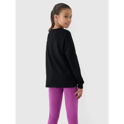 Longsleeve oversize gładki dziewczęcy 4F 4FJWSS25TLONF377-20S 4f