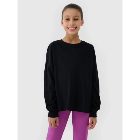 Longsleeve oversize gładki dziewczęcy 4F 4FJWSS25TLONF377-20S 4f