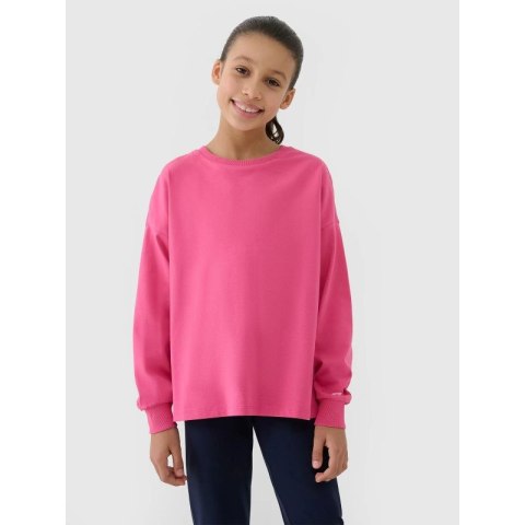 Longsleeve oversize gładki dziewczęcy 4F 4FJWSS25TLONF377-54S 4f