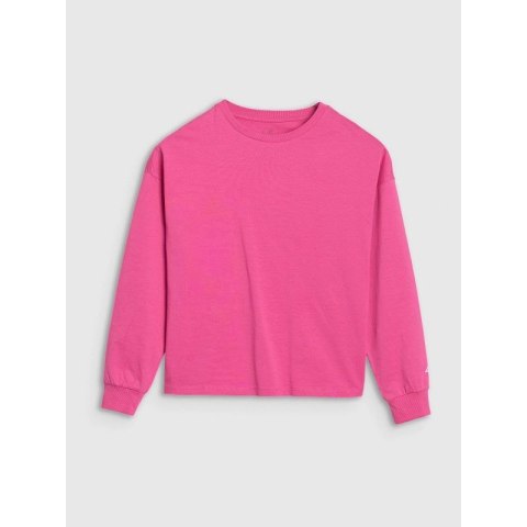 Longsleeve oversize gładki dziewczęcy 4F 4FJWSS25TLONF377-54S 4f