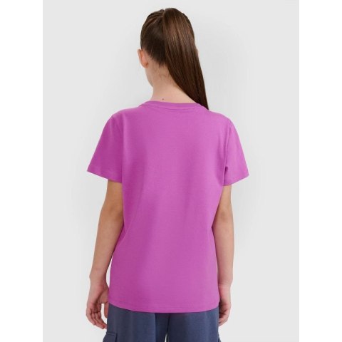 T-shirt regular gładki dziewczęcy 4F 4FJWSS25TTSHF2177-50S 4f