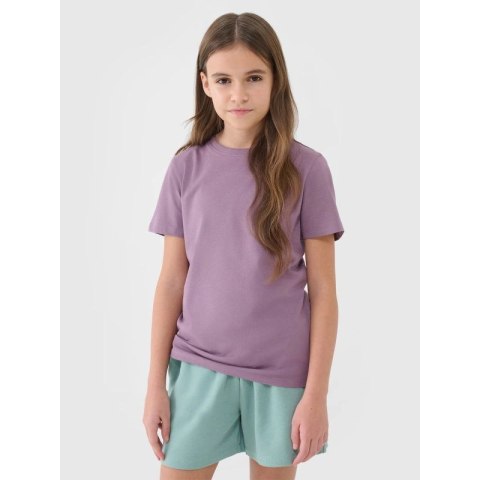 T-shirt regular gładki dziewczęcy 4F 4FJWSS25TTSHF2177-51S 4f