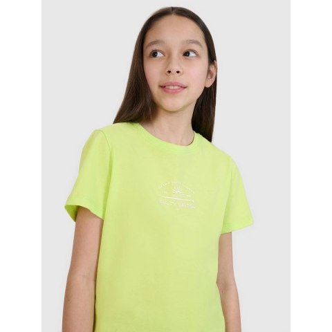 T-shirt regular z nadrukiem dziewczęcy 4F 4FJWSS25TTSHF1871-45S 4f