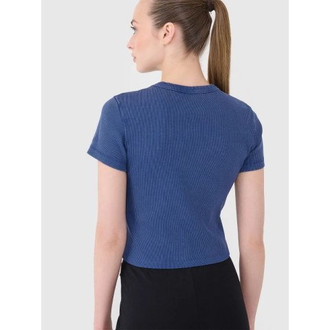 T-shirt slim z prążkowanej dzianiny damski 4F 4FRSS25TTSHF2696-31S 4f